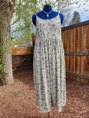 Vintage 90s Compagnie Internationale Express Floral Midi Dress Size Large